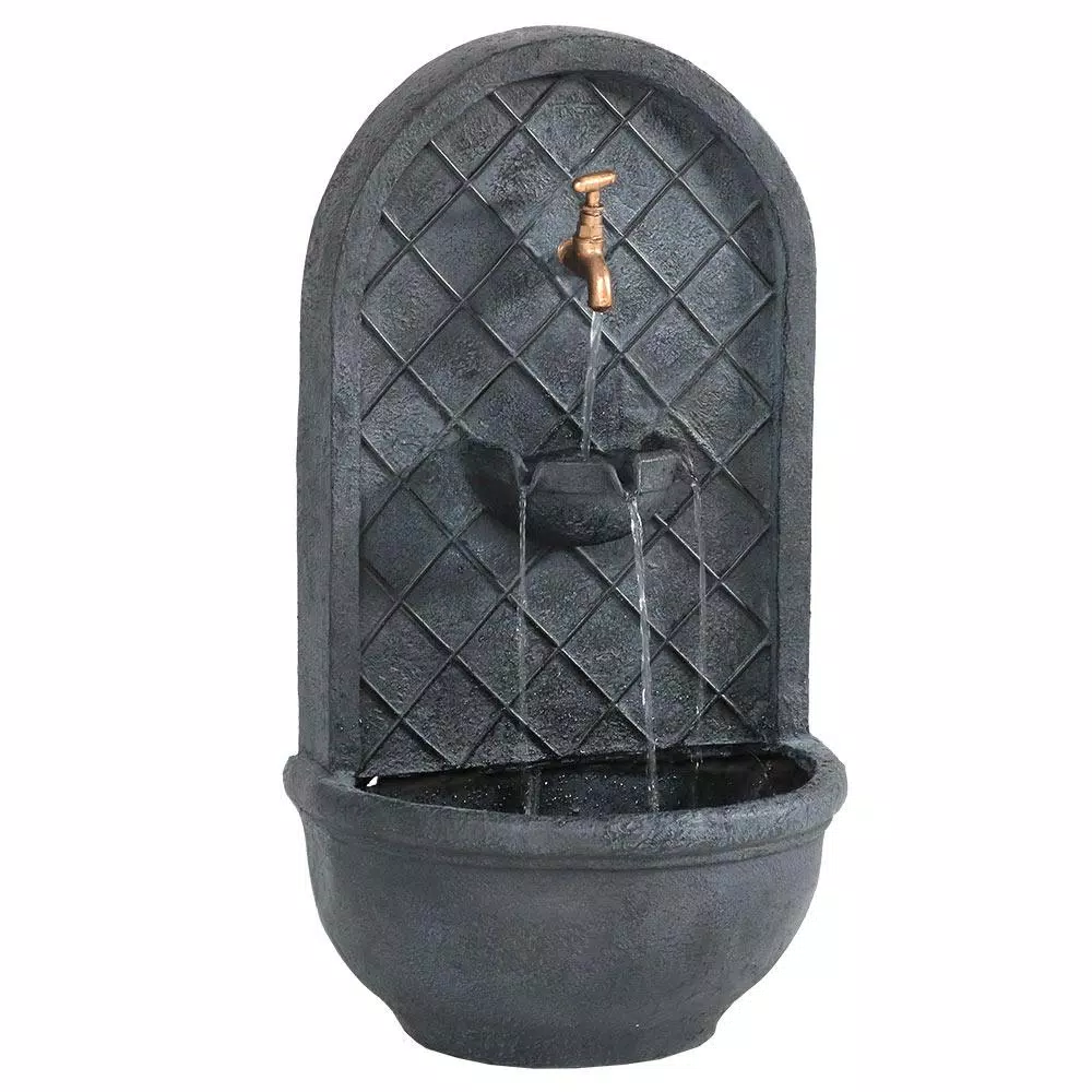 Sunnydaze Decor Messina Resin Lead Solar Outdoor Wall Fountain with Dual Pump Options