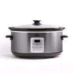 Zing 7 Qt. Oval Programmable Slow Cooker with Glass Lid, Dark Stainless Steel thumbnail 1