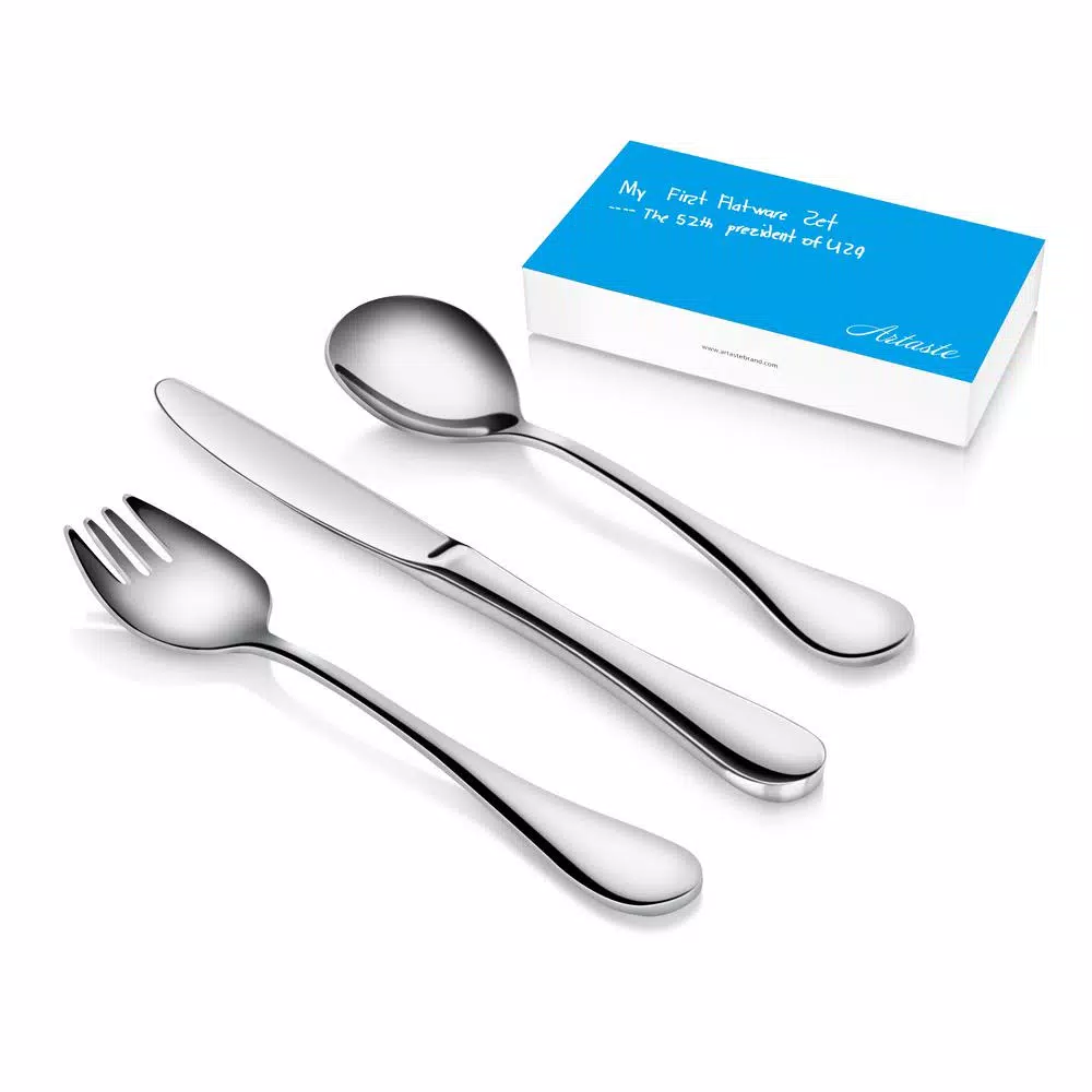Artaste Rain 12-Piece 18/10 Stainless Steel Kids Flatware Set, Service for 4