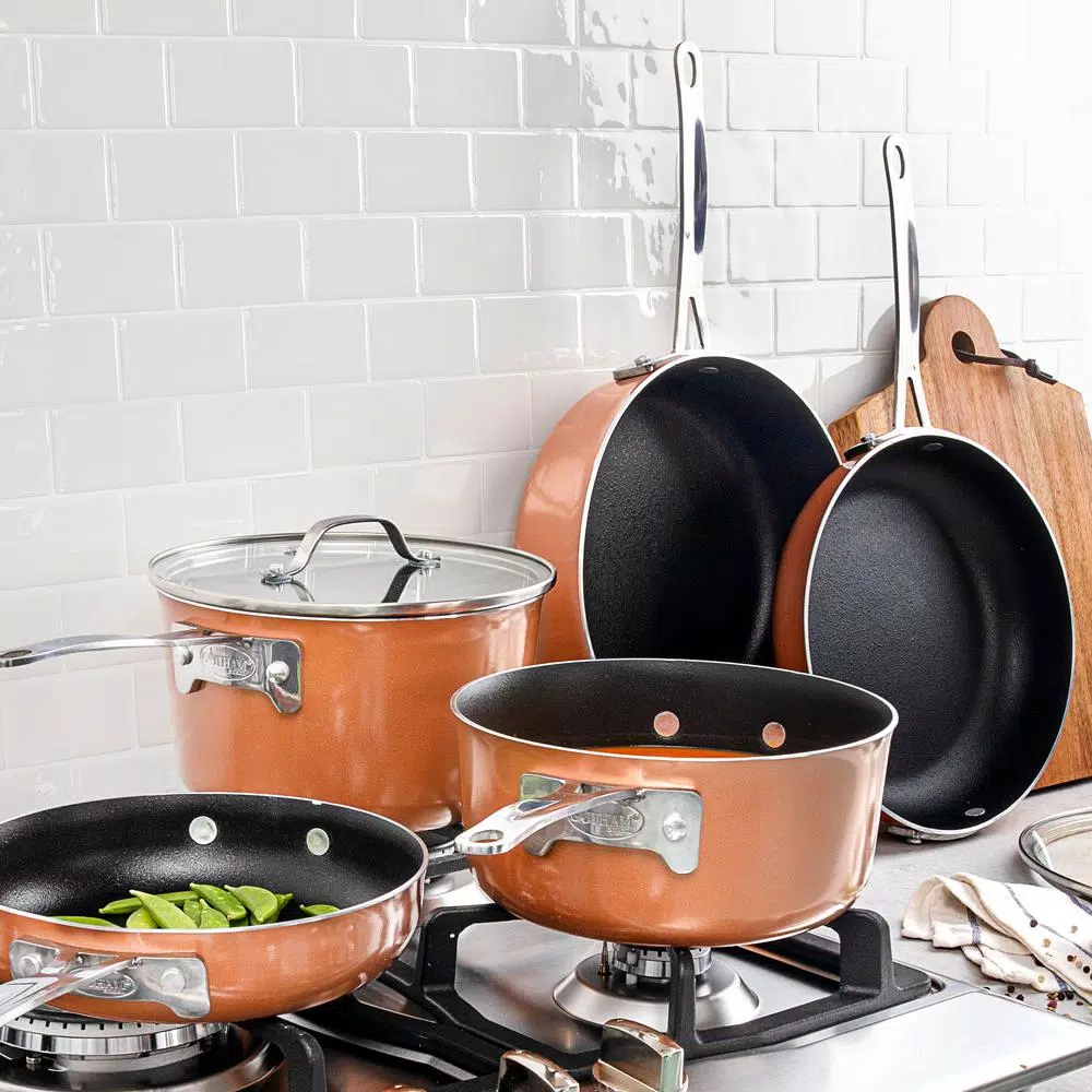 Gotham Steel StackMaster 21-Piece Aluminum Nonstick Cookware and Bakeware Set, Copper