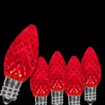 Wintergreen Lighting OptiCore C7 LED Red Faceted Christmas Light Bulbs, 25-Pack thumbnail 1
