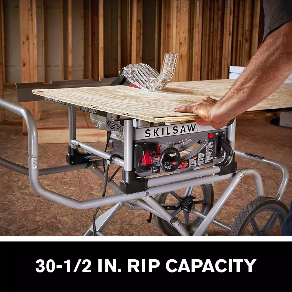 SKILSAW 10 in. Heavy-Duty Worm Drive Table Saw with Stand and Diablo Blade, 15 Amp Corded Electric