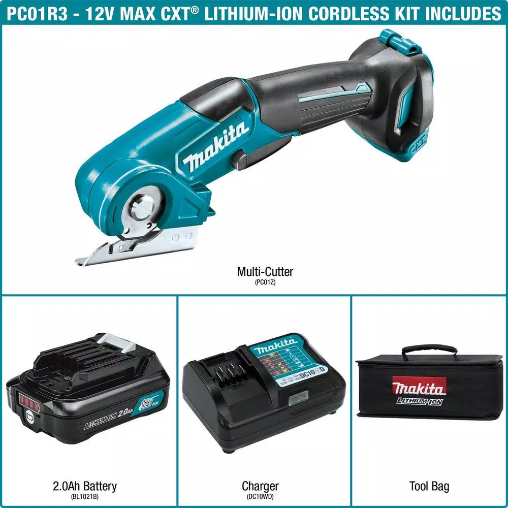 Makita 12V max CXT Cordless Multi-Cutter Kit with 2.0Ah Lithium-Ion Battery and Charger