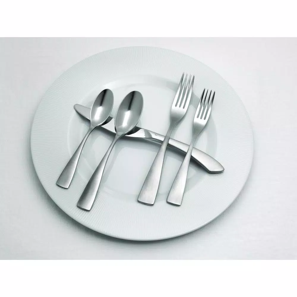Oneida Satin Reflections 18/10 Stainless Steel European Size Table Forks, Set of 12