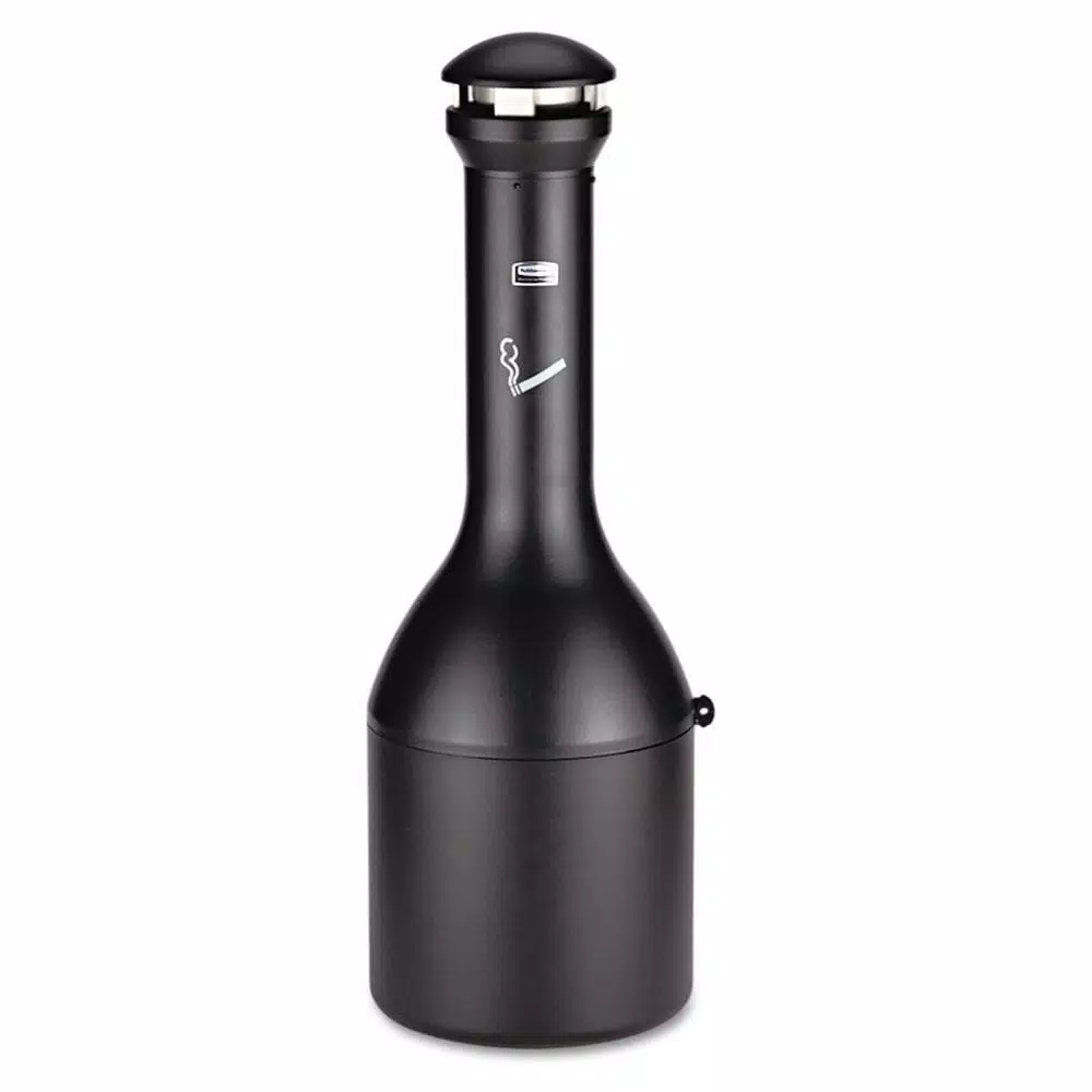 Rubbermaid Commercial Products Rubbermaid Commercial Infinity Stainless Steel Smoking Receptacle, 4.1 Gallon, Black