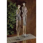 IMAX Vintage Golfer Statuary Set of 2 - Brown Polystone Sculptures thumbnail 2