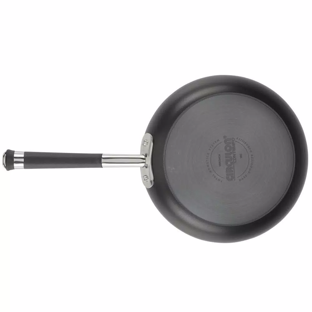 Circulon Contempo 11 in. Hard-Anodized Aluminum Nonstick Skillet with Lid, Black