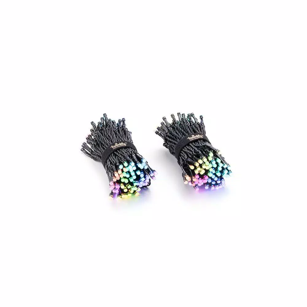 Unbranded Twinkly Smart 400 Bulb LED RGB+W String Lights, App-Controlled Warm White & Multi-Color, 100 ft