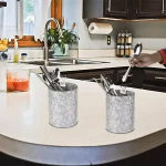 Mind Reader Silver Galvanized Steel Utensil Holder and Kitchen Condiment Organizer Set thumbnail 8