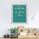Stonebriar Collection Stonebriar Turquoise Felt Memo Board with White Wash Wooden Frame thumbnail 5
