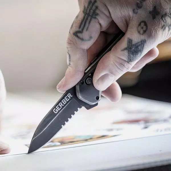 Gerber Highbrow Compact Assisted Opening Pocket Knife, 2.8 in. Drop Point Blade
