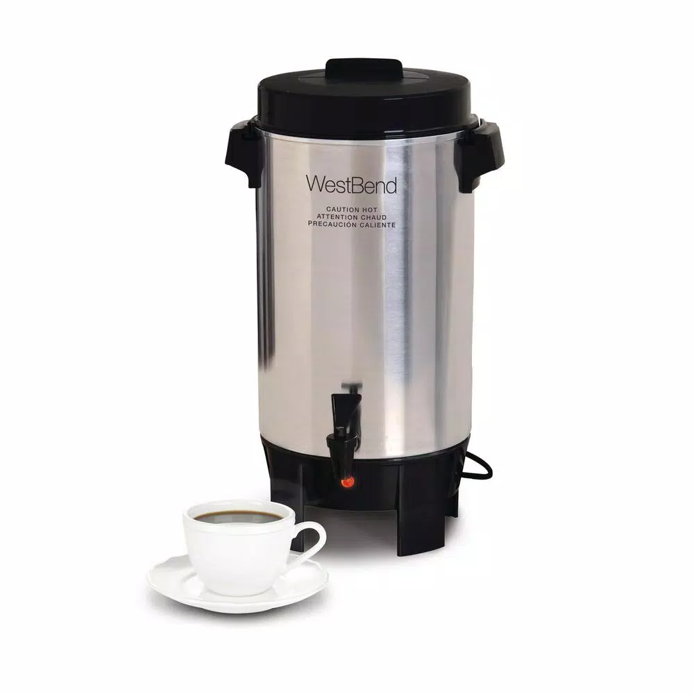 West Bend 30-Cup Polished Aluminum Coffee Urn with Automatic Temperature Control