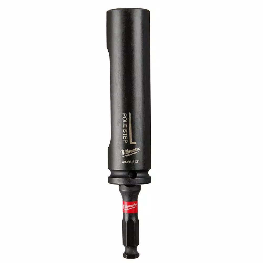 Milwaukee SHOCKWAVE Lineman's Pole Step Socket with 7/16" to 1/2" Impact Adapter