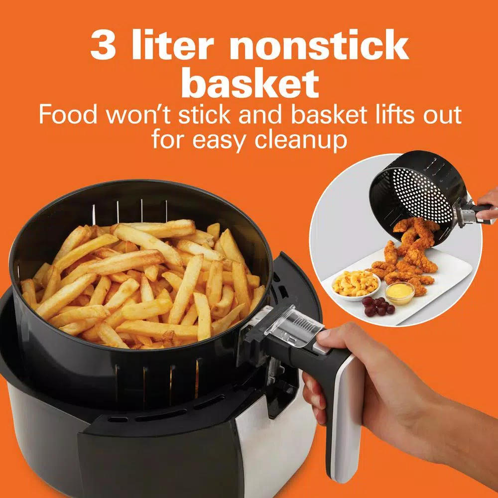 Hamilton Beach 3.4 Qt. Air Fryer with Nonstick Basket, 1500W, Black