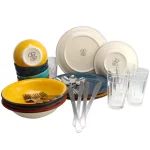 Gibson Home 28-Piece Speckle Stoneware Dinnerware Set, Assorted Colors thumbnail 4