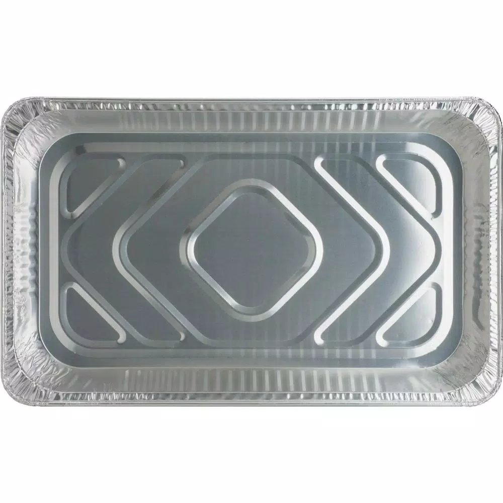 Genuine Joe Silver Aluminum 8.8 Qt. Full-Size Disposable Food Pans and Trays, 50 Count