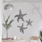 Unbranded Medium Starfish Wall Sculpture - Coastal Silver Pewter Resin Decor thumbnail 5