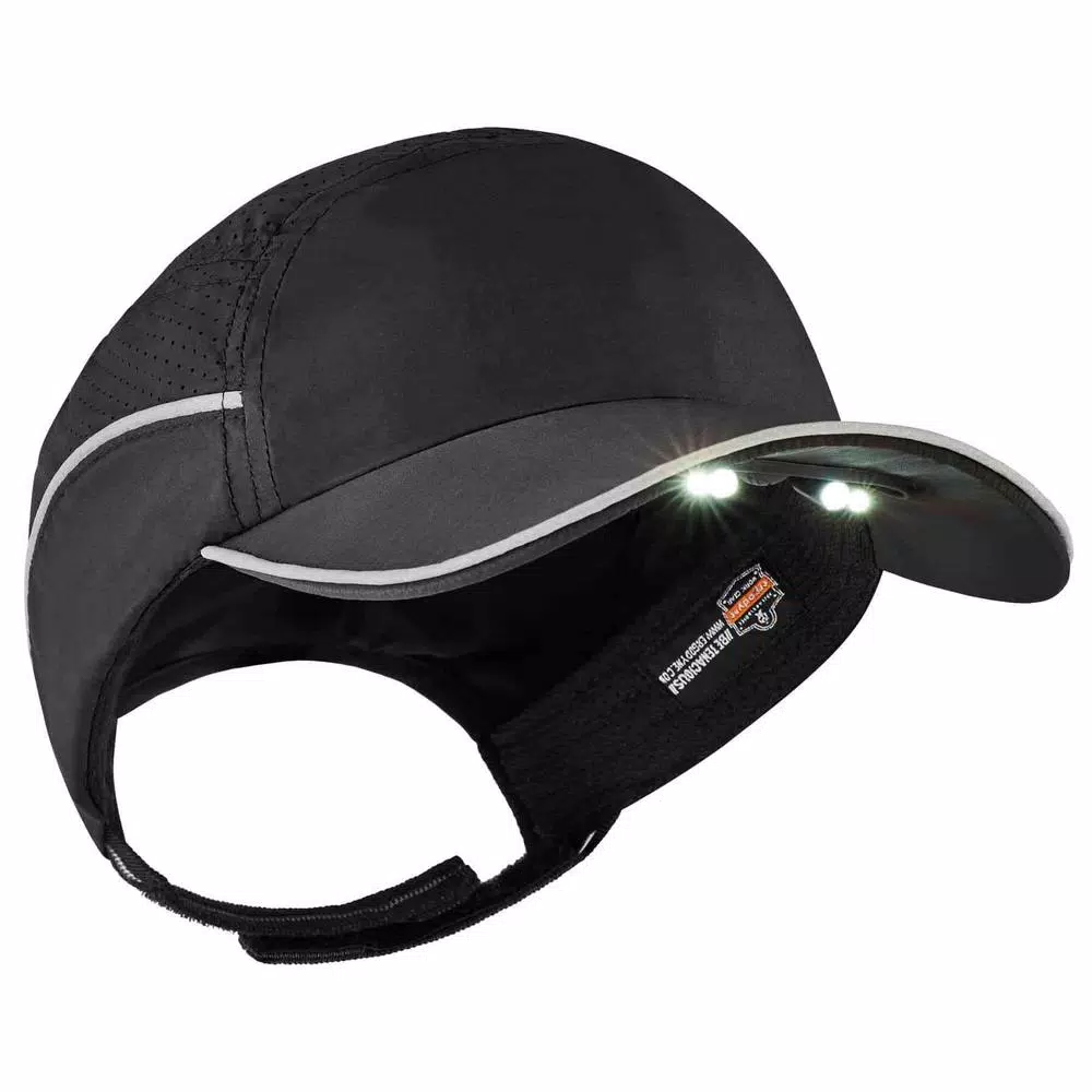 Skullerz 8965 Lightweight Vented Bump Cap with Dual-Action LED Lighting