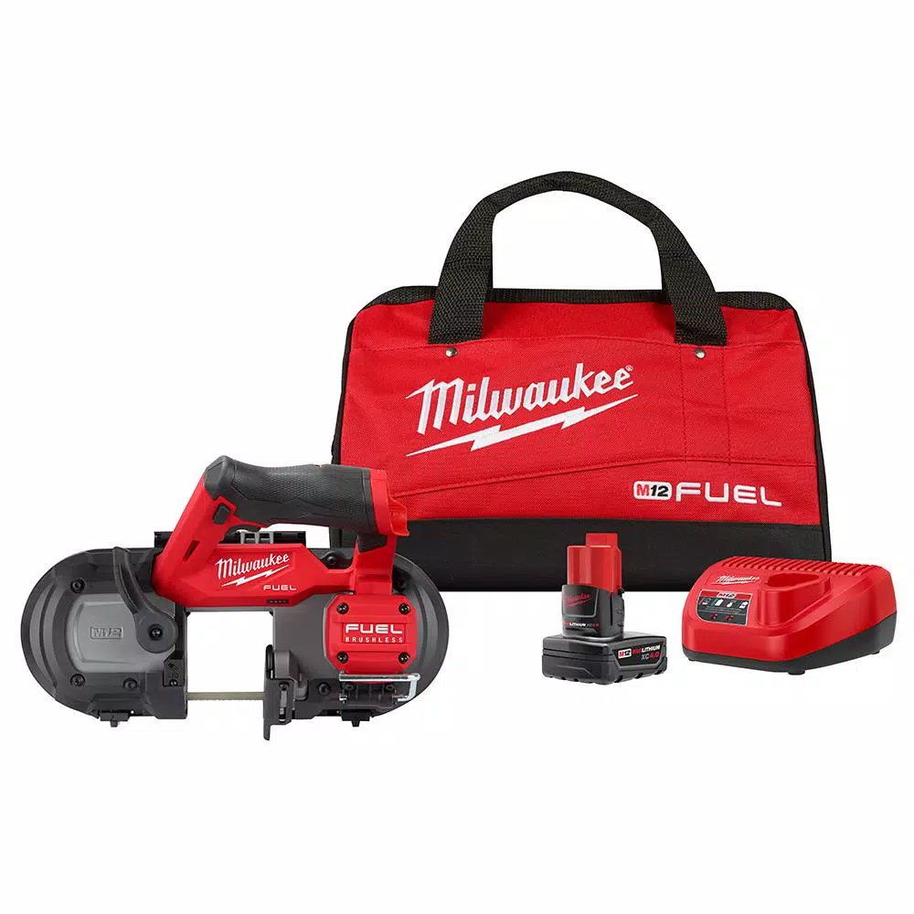 Milwaukee M12 FUEL 12V Cordless Sub-Compact Band Saw Kit with 4.0 Ah Battery and Charger