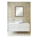 Amanti Art Parisian 18.5 in. W x 22.5 in. H Silver Framed Beveled Edge Rectangular Bathroom Mirror thumbnail 1