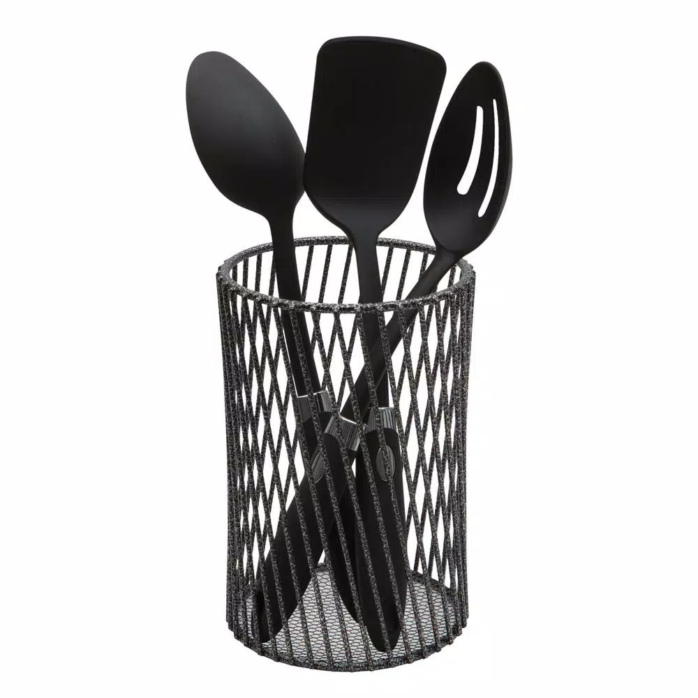 Laura Ashley Speckled Cutlery Basket in Grey