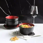 STONE LAIN 32-Piece Red and Black Stoneware Dinnerware Set, Service for 8 thumbnail 8
