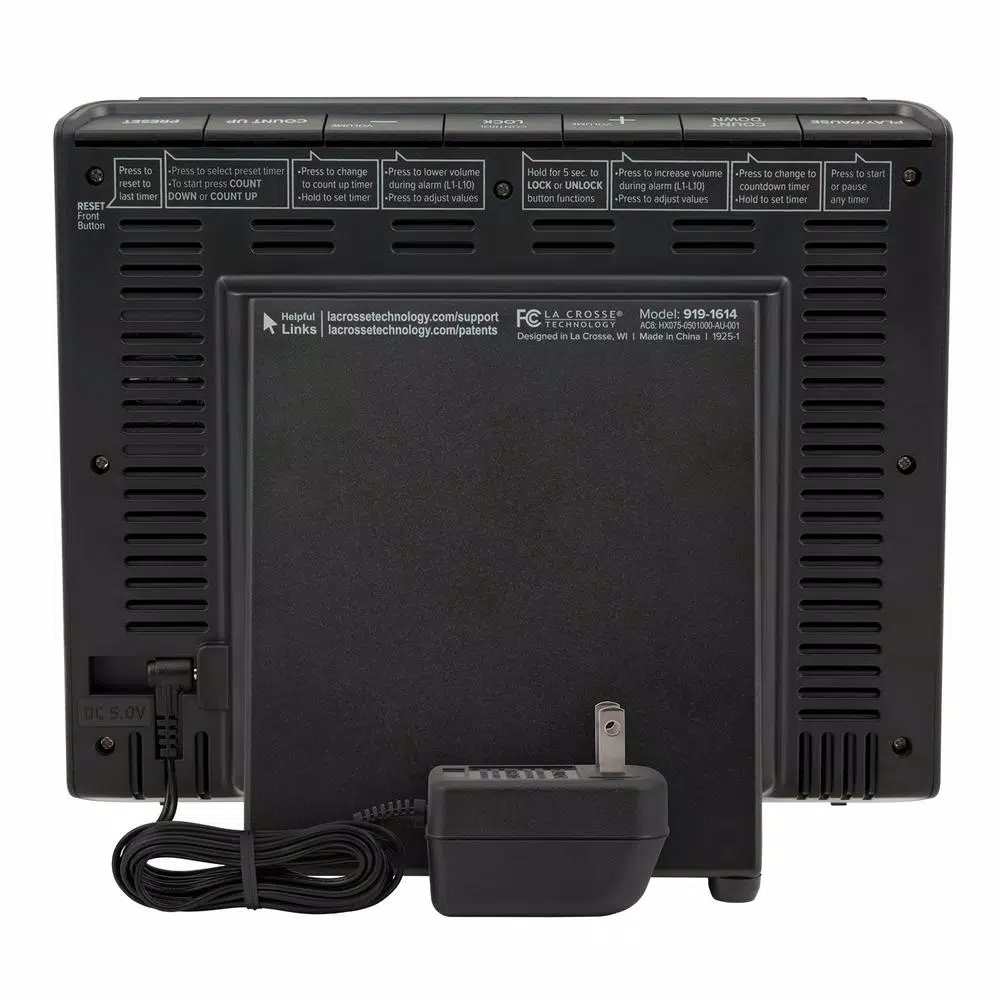 La Crosse Technology Digital LED Countdown and Count-Up Timer with 4-Inch Red Display and 12 ft. Power Cord