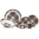 Golden Rabbit Highland Plaid 8 in. Enamelware Round Salad Plate Set of 4 thumbnail 8