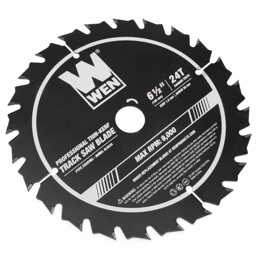 WEN 6.5 in. 24-Tooth Carbide-Tipped Thin-Kerf Track Saw Blade with PTFE Coating