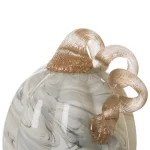 Glitzhome 5.71 in. Gray Marble Tall Glass Pumpkin - Handmade Indoor Tabletop Decor thumbnail 4