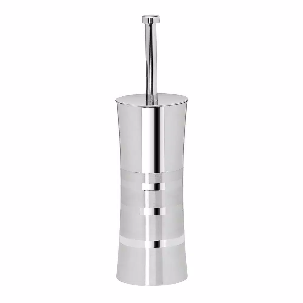 Bath Bliss Stainless Steel Toilet Brush and Holder Set with 2-Tone Curved Body