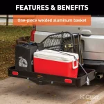 CURT 500 lb. Capacity Aluminum Basket Style Hitch Cargo Carrier, 2 in. Receiver, 49 in. x 22 in. thumbnail 6