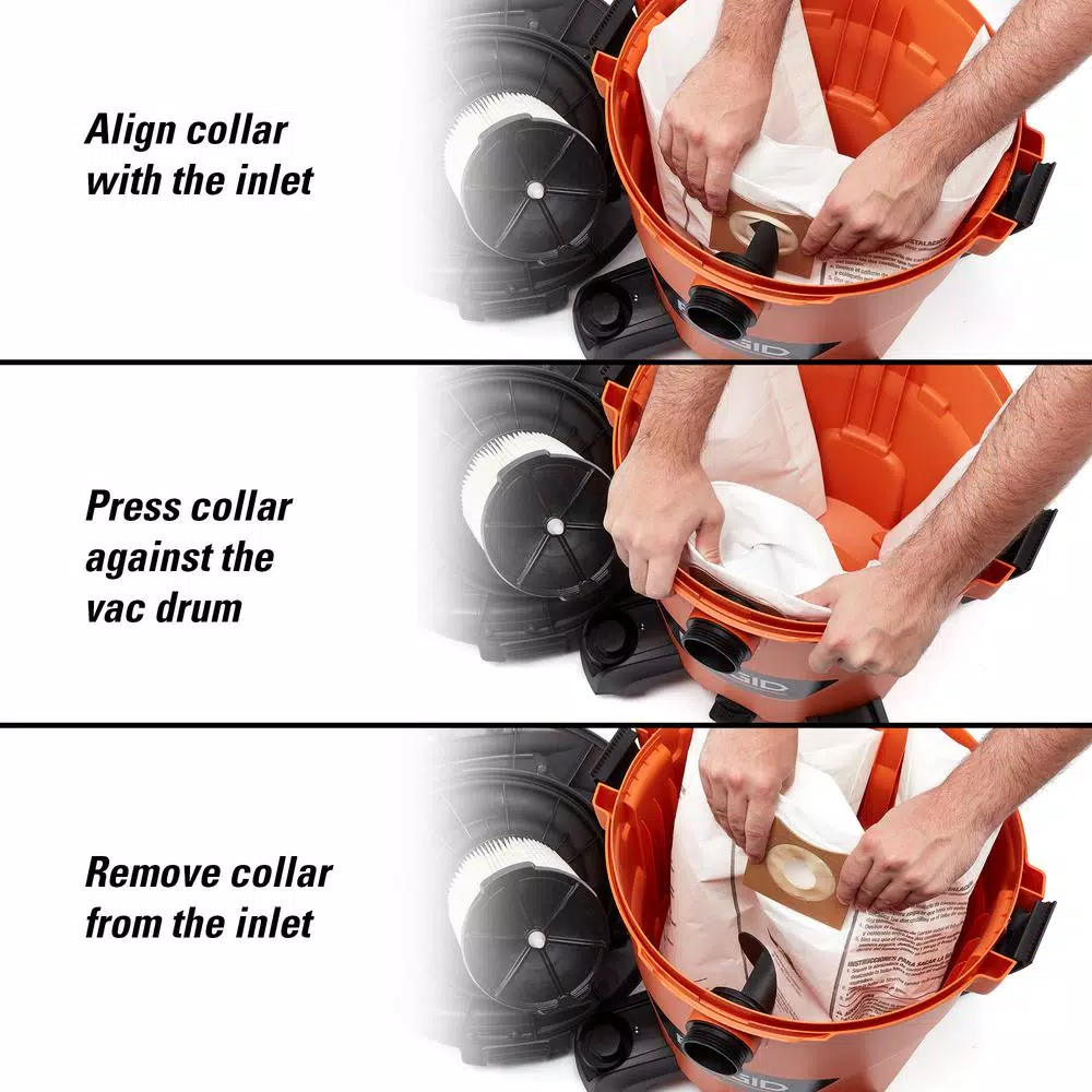 RIDGID OSHA Silica Table 1 Compatible HEPA Filter and Cyclonic Dust Bag Kit for 12-16 Gal. Wet/Dry Vacuums