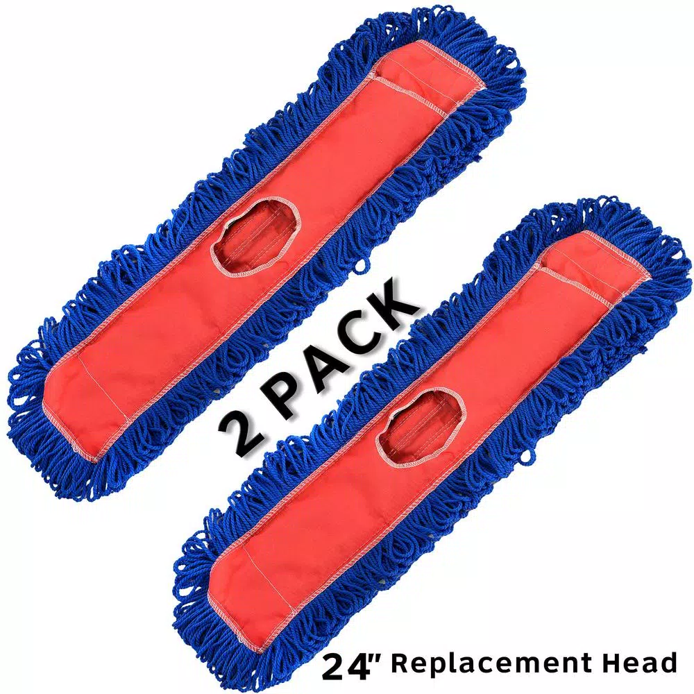 Alpine Industries 24 in. Microfiber Dust Dry Mop Replacement Head, 2-Pack