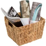 Trademark Innovations 11.5 in. Rectangular Hyacinth Wicker Storage Basket with Handles thumbnail 1