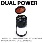 LUXPRO 940 Lumen Dual Power Rechargeable LED Lantern with Power Bank and 360-Degree Diffused Light thumbnail 3