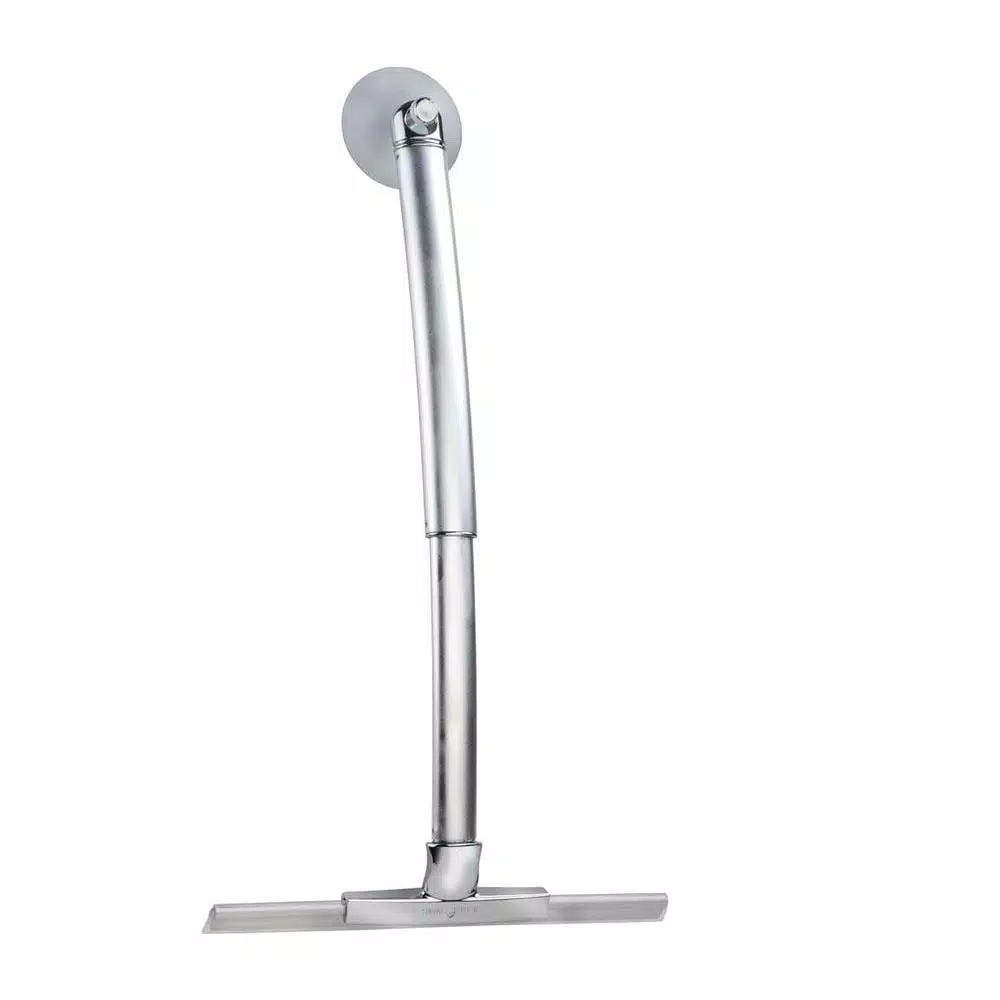 Better Living 10.25 in. Aluminum Extendable Shower Squeegee with Ergonomic Handle, Silver/Chrome