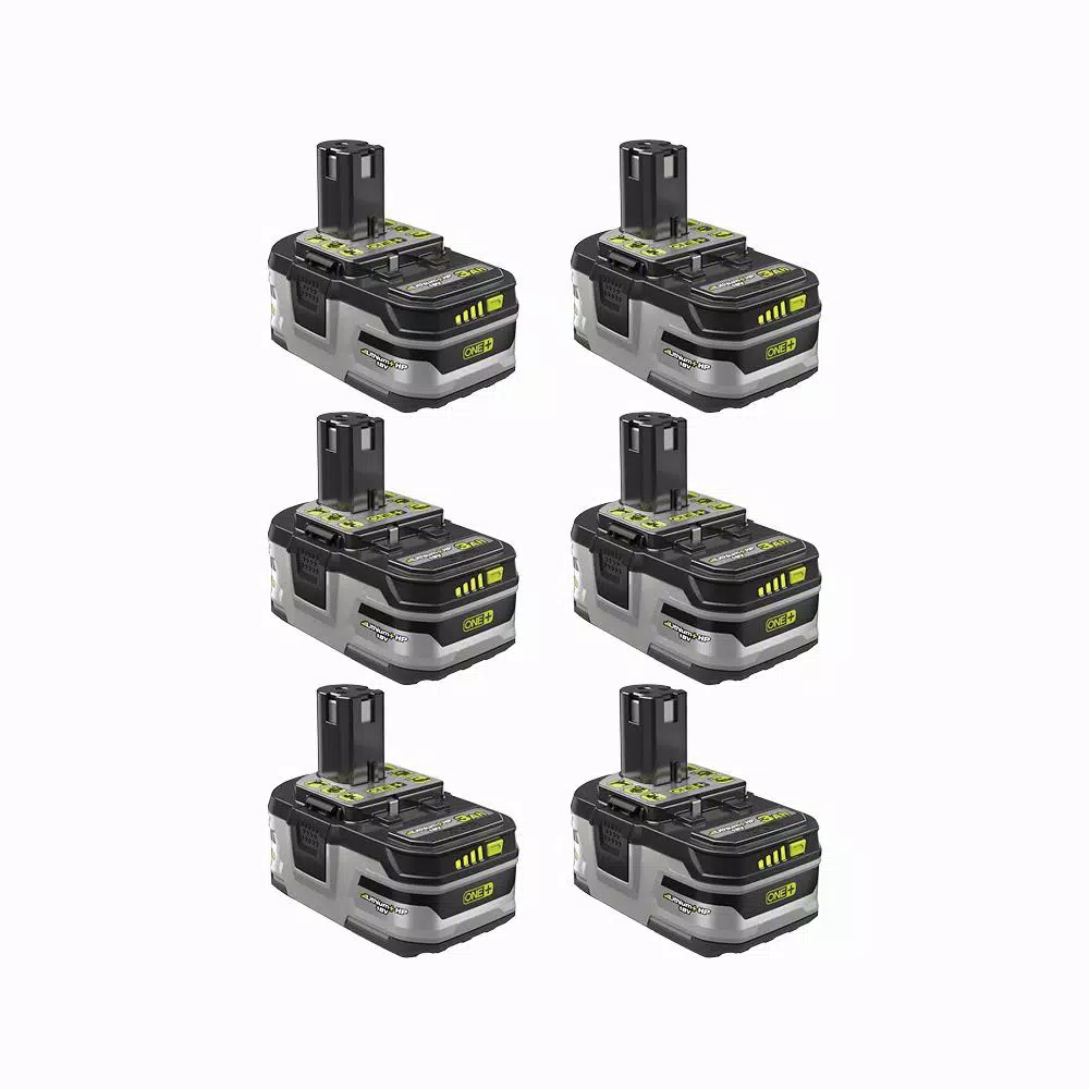 RYOBI 18V ONE+ LITHIUM+ HP High Capacity 3.0 Ah Lithium-Ion Battery 6-Pack