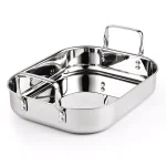Cooks Standard 10 Qt. Stainless Steel Roasting Pan with V-Shaped Rack, 14 x 12 x 3 in. thumbnail 2