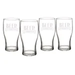 Cathy's Concepts Beer Merry Etched Glass Christmas Pilsner Glasses, 19 oz Set of 4 thumbnail 1