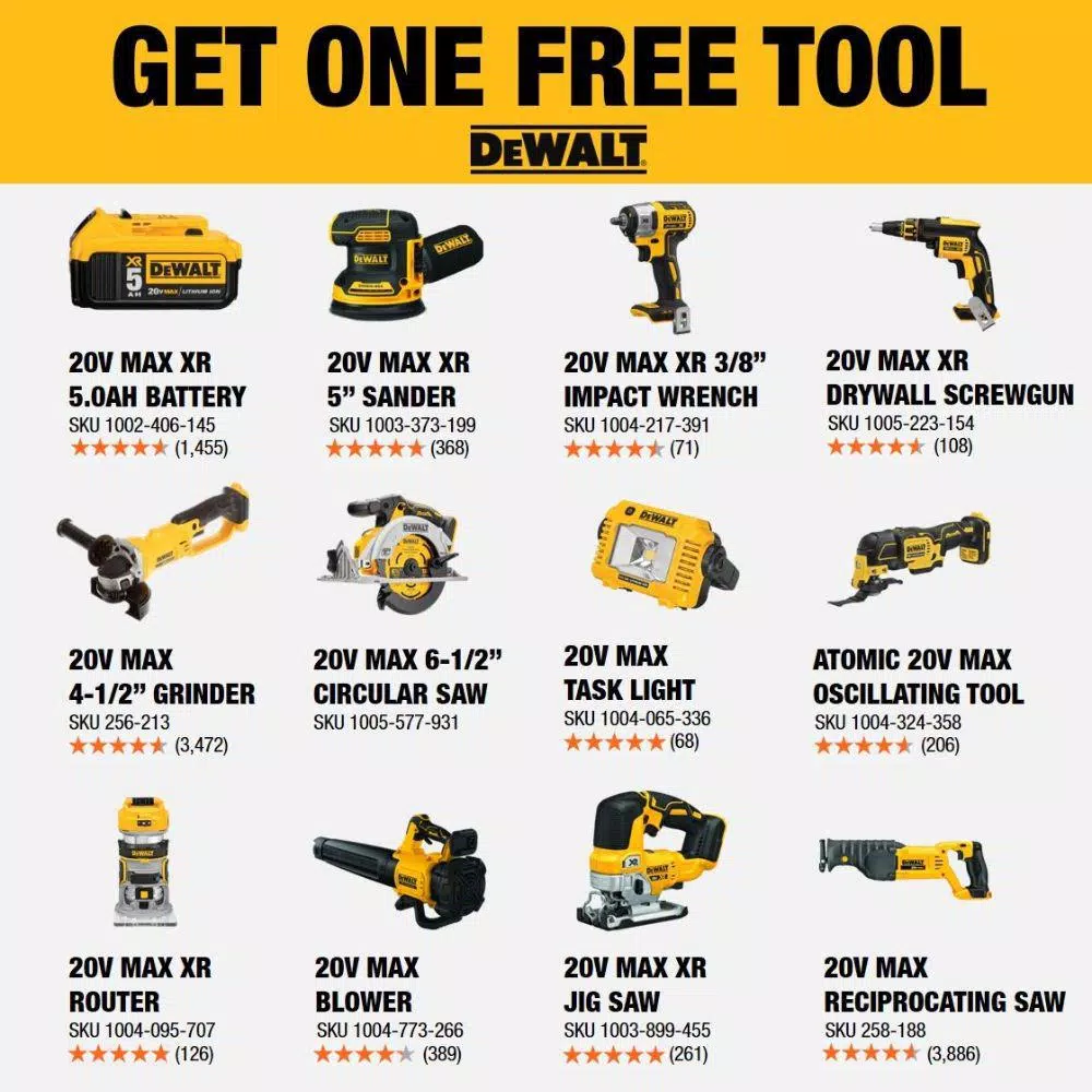 DEWALT 20V MAX XR Brushless 1/2 in. Drill/Driver Kit with (3) 5.0 Ah Batteries & Charger