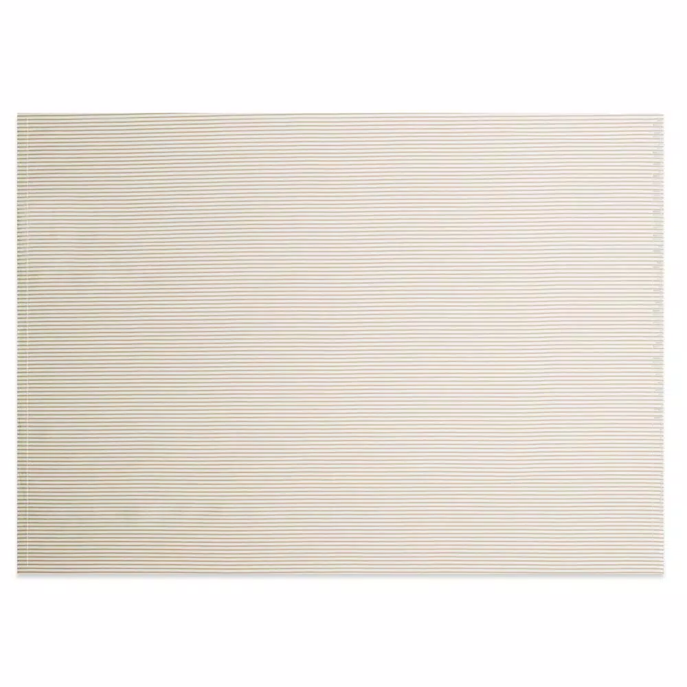 Heritage Lace Tan and White Striped Cotton Ticking Tablecloth - Farmhouse Style