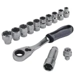 KING 13-Piece Pass-Through Spline Socket Set with 72-Tooth Reversible Ratchet thumbnail 2