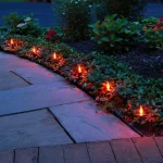 LUMABASE Flickering Orange Electric Pathway Lights, 10-Count Halloween Outdoor Decor thumbnail 2