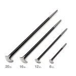 TEKTON 4-Piece Rolling Head Pry Bar Set, 6, 12, 16, 20 in. thumbnail 2