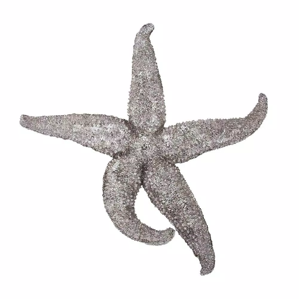 Unbranded Medium Starfish Wall Sculpture - Coastal Silver Pewter Resin Decor