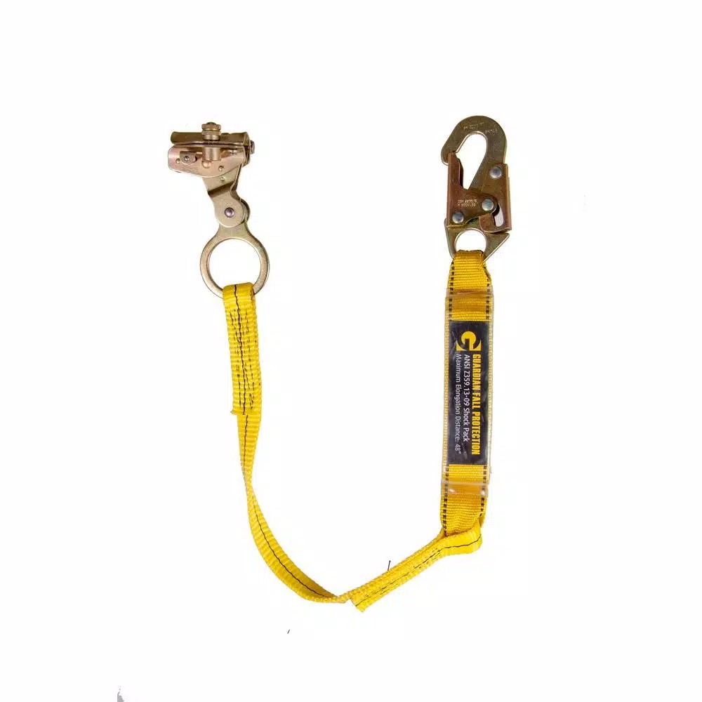 Guardian Fall Protection Rope Grab with 3 ft. Shock Absorbing Lanyard