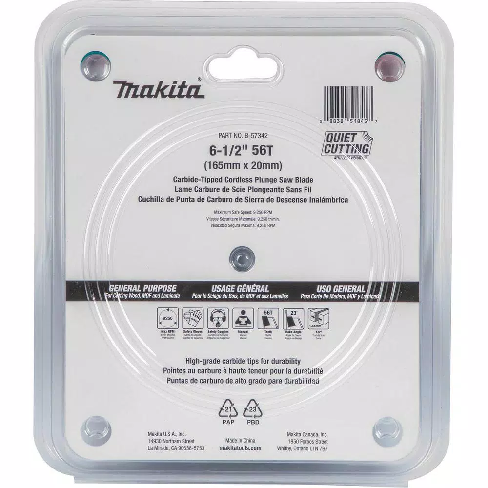 Makita 18V X2 LXT (36V) Brushless 6-1/2 in. Plunge Circular Saw Kit with Bonus 56T Carbide Blade