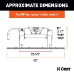CURT E16 5th Wheel Hitch with Rails, 16,000 lbs. Capacity thumbnail 4