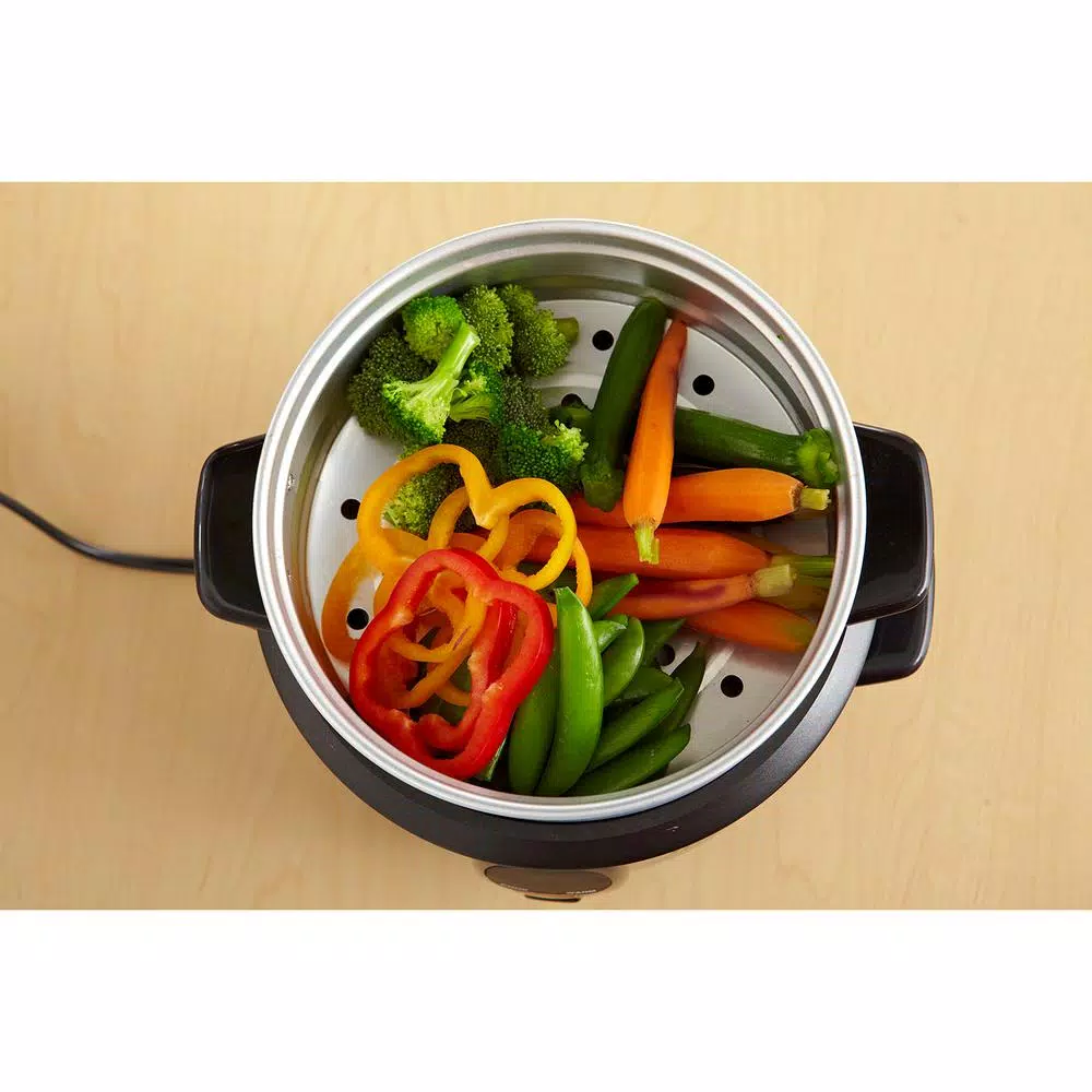 IMUSA 20-Cup Stainless Steel Rice Cooker with Non-Stick Interior and Steamer Insert
